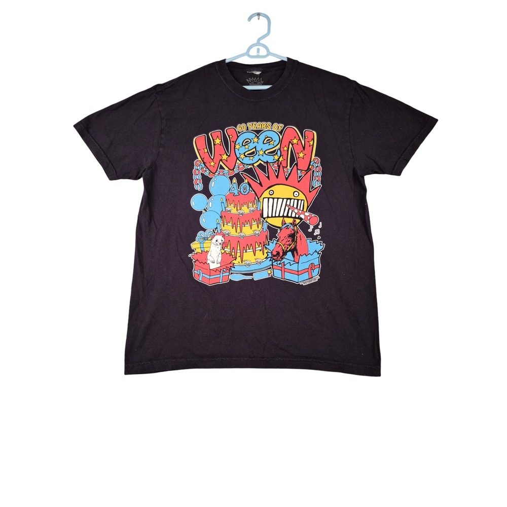 Ween 40 Years Of Band T-Shirt Black Graphic Print Double Wonderful Mens Large
